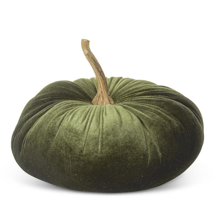 6.25 Inch Green Velvet Stuffed Pumpkin