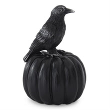 Load image into Gallery viewer, 8.25 Inch Black w/Silver Resin Crow &amp; Pumpkin