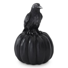 Load image into Gallery viewer, 8.25 Inch Black w/Silver Resin Crow &amp; Pumpkin