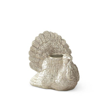 Load image into Gallery viewer, 3.25 Inch Antiqued Silver Turkey Taper Candleholder
