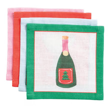 Load image into Gallery viewer, Champagne Holiday Cocktail Napkin Set