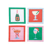 Champagne Holiday Cocktail Napkin Set