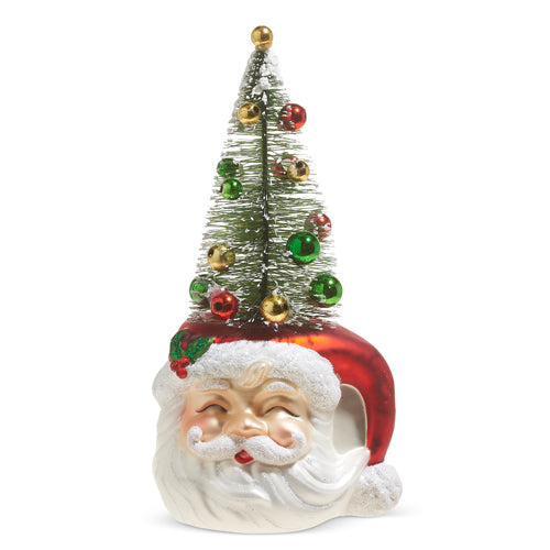 SANTA BOTTLE BRUSH TREE ORNAMENT