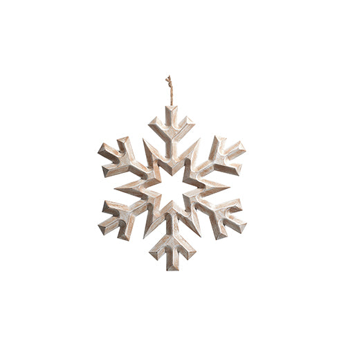 WHITEWASHED SNOWFLAKE ORNAMENT