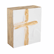 Load image into Gallery viewer, Small Gold Cross Decorative Block