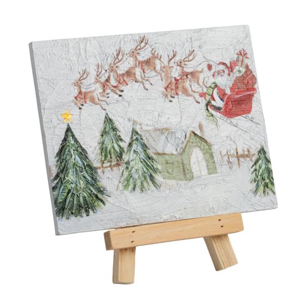 Santa's Sleigh Easel Plaque