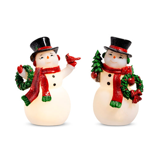 LIGHTED RETRO SNOWMAN