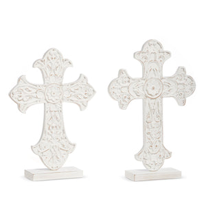 DISTRESSED CROSS ON STAND