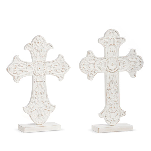 DISTRESSED CROSS ON STAND