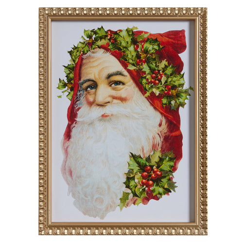 VINTAGE SANTA FRAMED WALL ART