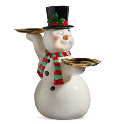 RETRO SNOWMAN CAKE PLATE