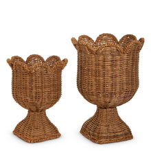 Load image into Gallery viewer, Woven Scalloped Urns, 2 size options
