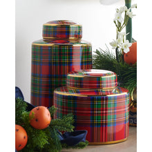 Load image into Gallery viewer, 12" Tartan Plaid Decorative Jar