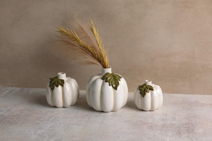 Small Ceramic Pumpkin Bud Vase