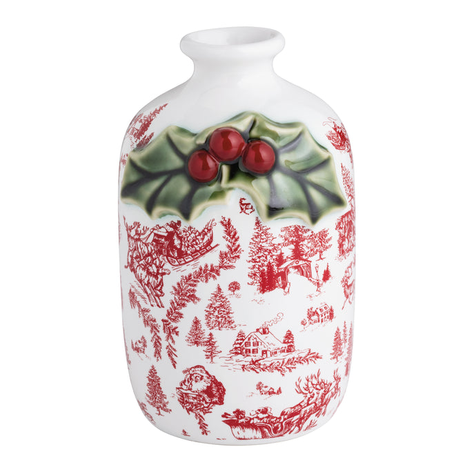 Toile Holly Bud Vase