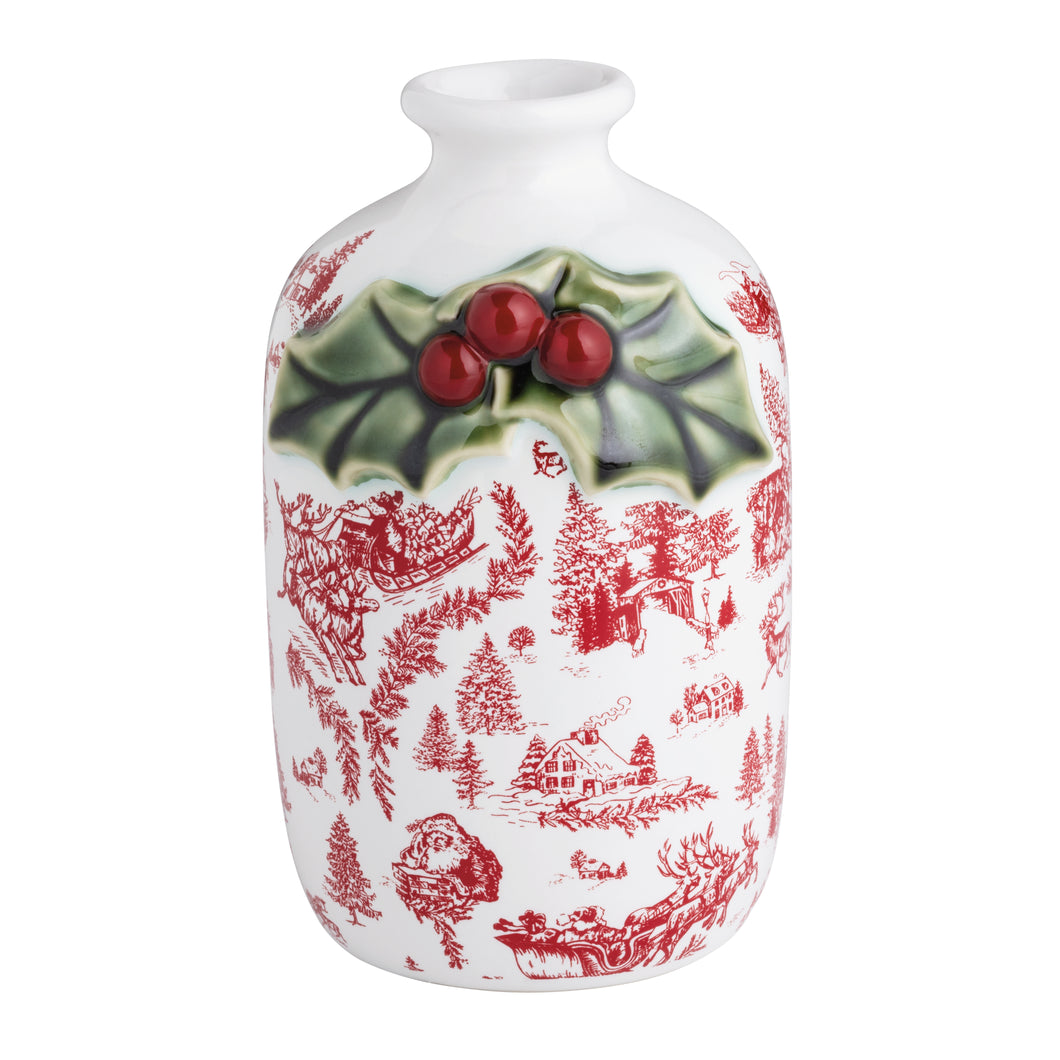 Toile Holly Bud Vase