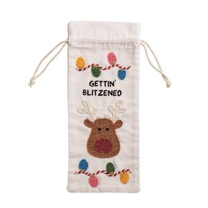 BLITZ BEADED WINE BAG XMAS