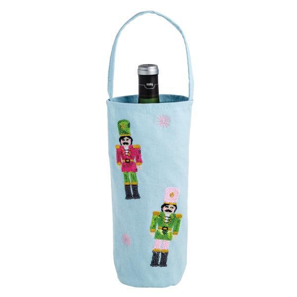 Sequin Nutcracker Wine Bag