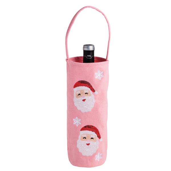 SANTA SEQUIN WINE BAG
