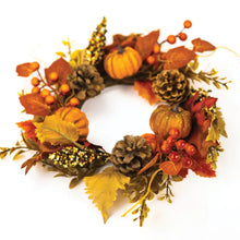 Load image into Gallery viewer, Autumn Leaves &amp; Berries Candle Ring