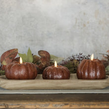 Load image into Gallery viewer, 3.5&quot; Bronze 3D Flame Short Pumpkin Candle