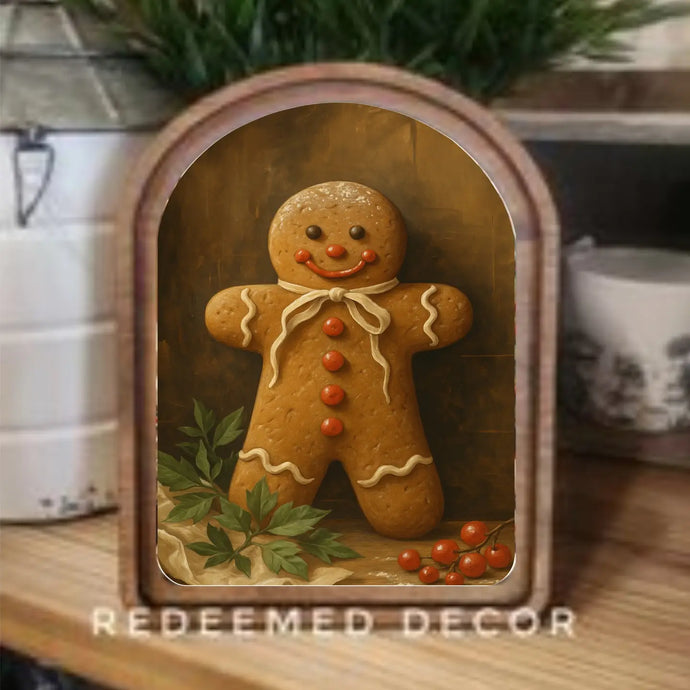 Arch Top Gingerbread Man Framed Art