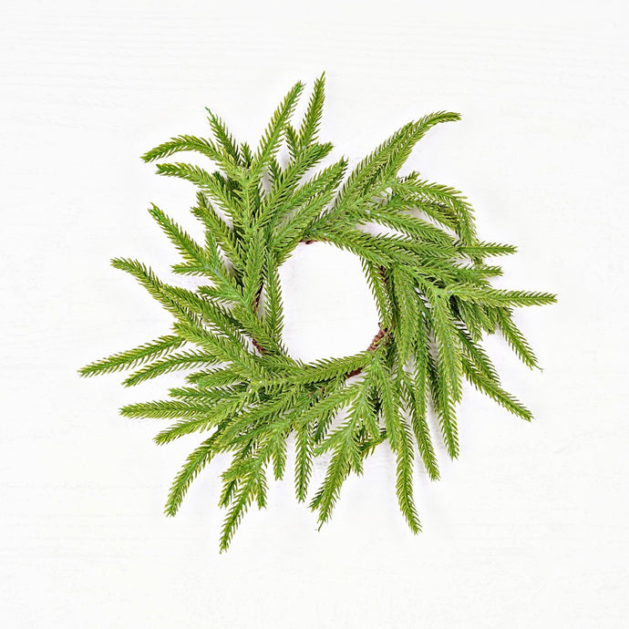 18in(6.5)Wreath-Soft Touch Evergreen Norfolk Pine