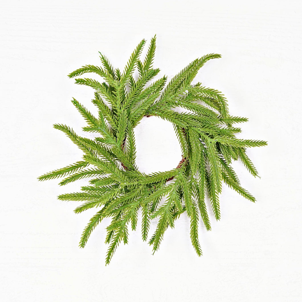 18in(6.5)Wreath-Soft Touch Evergreen Norfolk Pine