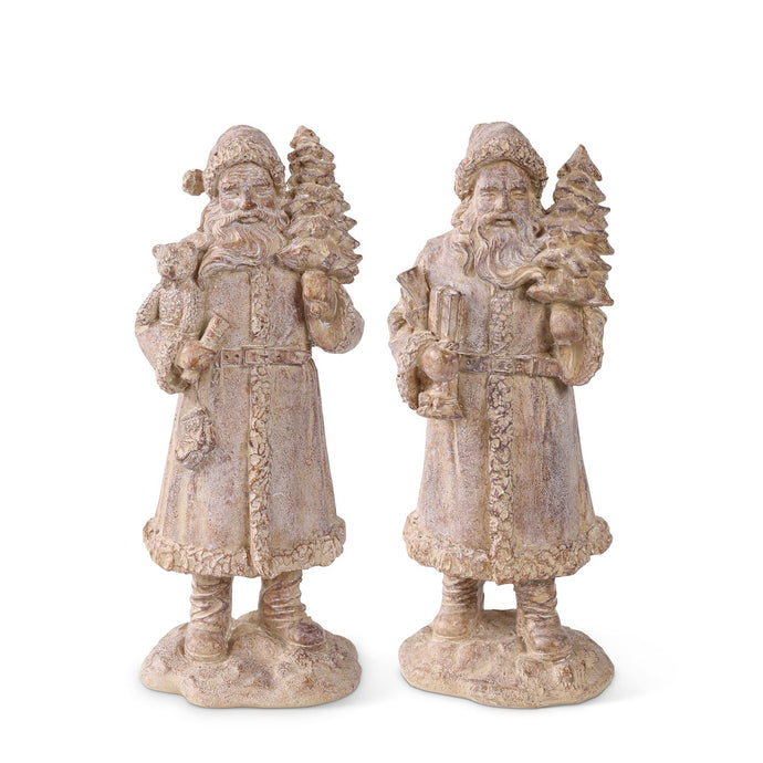 7.5 Inch Resin Natural Wood Santa, 2 style options