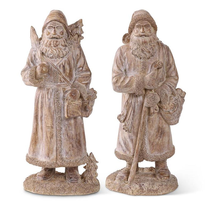 11.75 Inch Resin Natural Wood Santa, 2 style options