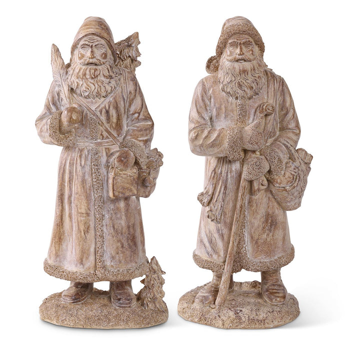 11.75 Inch Resin Natural Wood Santa, 2 style options