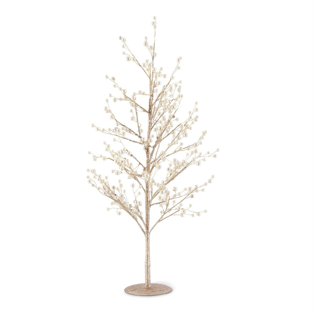 24 Inch Gold Glittered Twig Tree w/Pearl