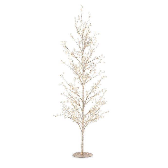 33 Inch Gold Glittered Twig Tree w/Pearl