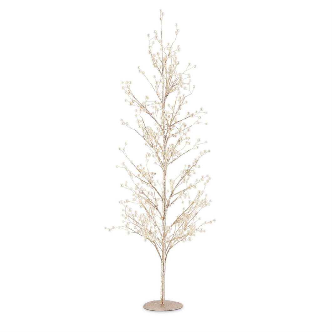 33 Inch Gold Glittered Twig Tree w/Pearl