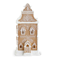 Load image into Gallery viewer, 13.5 Inch Brown Resin Glittered LED Gingerbread House w/Timer