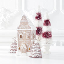 Load image into Gallery viewer, 13.5 Inch Brown Resin Glittered LED Gingerbread House w/Timer