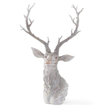 Load image into Gallery viewer, 28 Inch Gray Washed Woodgrain Resin Deer Bust