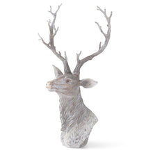 Load image into Gallery viewer, 28 Inch Gray Washed Woodgrain Resin Deer Bust