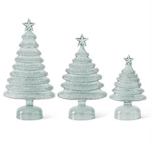 Sage Green Glass Iced Layers Christmas Tree, 3 size options