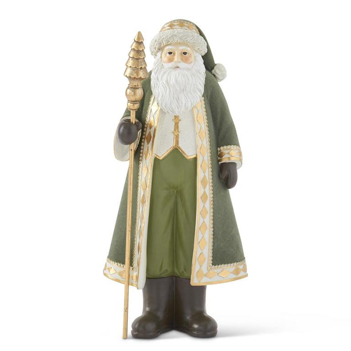 16.5 Inch Sage Green Velvet Santa