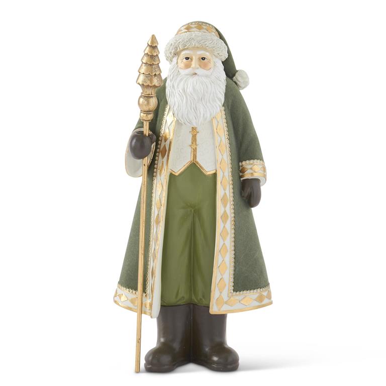 16.5 Inch Sage Green Velvet Santa