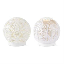 Load image into Gallery viewer, White Cutout Acrylic LED Water Spinning Water Globe w/Timer, 2 style options