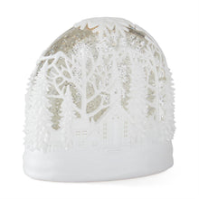 Load image into Gallery viewer, White Cutout Acrylic LED Oval Water Spinning Snow Globe
