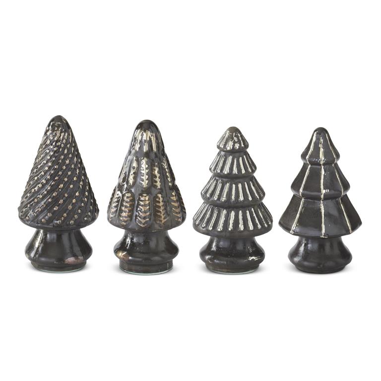 Mini Pewter Mercury Glass Christmas Trees (4 Style options)