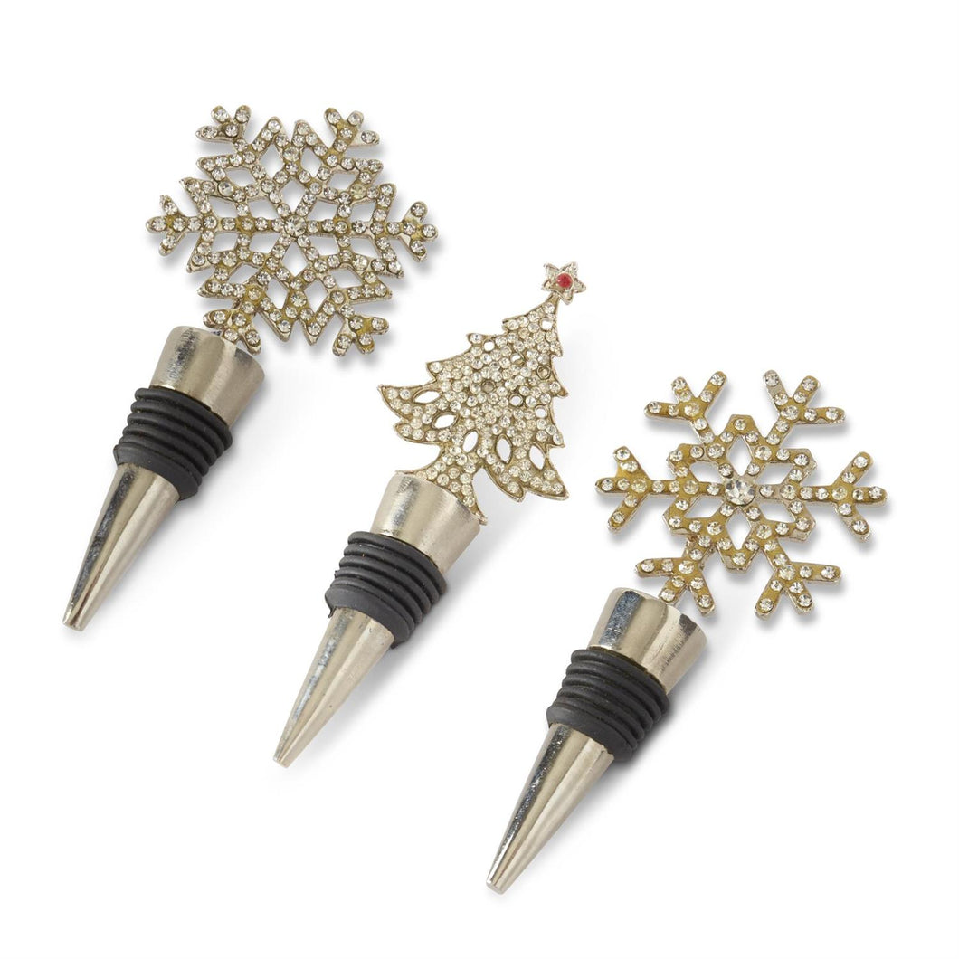 Assorted Jewel Beaded Holiday Bottle Stopper (3 Style Options)