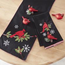 Load image into Gallery viewer, 3.5 Inch Red Glittered Blown Glass Cardinal Ornament w/Pine