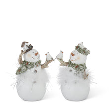 Load image into Gallery viewer, 7 Inch White Glittered Snowmen, 2 style options