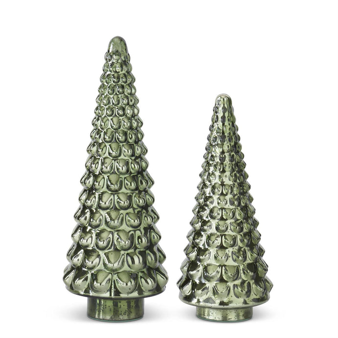 Green Mercury Glass Tree, 2 size options