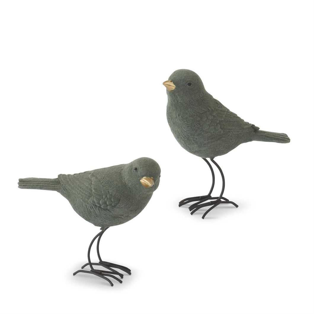 Green Velvet Birds w/Gold Beaks, 2 style options