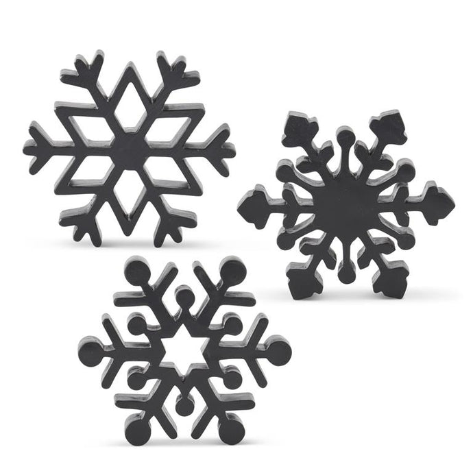 6 Inch Matte Black Resin Snowflake (3 Style options)